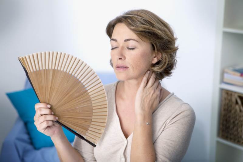 woman sweating